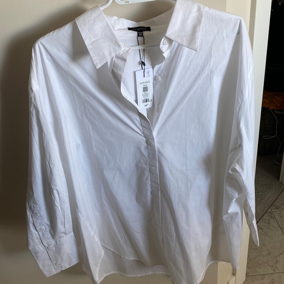 Dynamite white button down shirt xs/s (oversized fit) - Picture 1 of 3